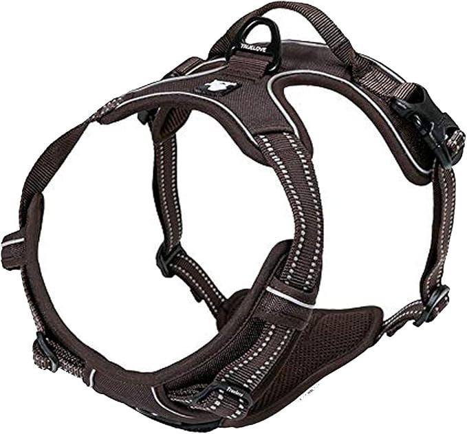 TRUE LOVE Adjustable No-Pull Dog Harness Reflective Pup Vest Harnesses Comfortable Control Brilliant Colors Truelove TLH5651(Brown,XS) | Front Clip, No-Choke, Soft Padded, Control Handle, Anti Escape, Dog Car Harness, Walking and Training, Escape Proof... by TRUELOVE
