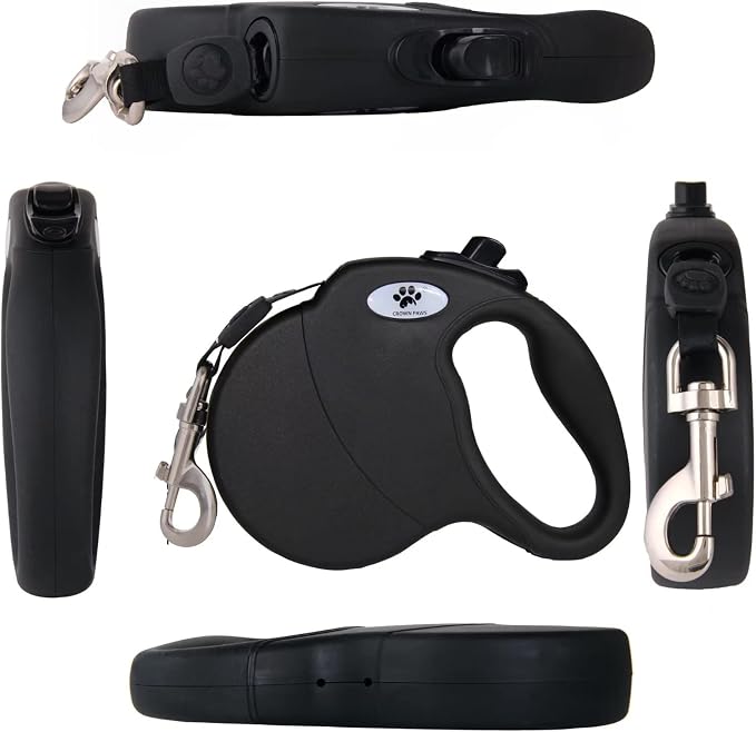 13ft Retractable Dog Leash for Small Breed Dogs up to 22 lbs with a Detachable Chew Proof Extender Wire Ropes (Black S) - Image 6