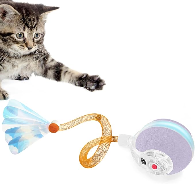 YVE LIFE Interactive Cat Toys Ball for Indoor Cats,[Newly Upgraded] Agile Moving Cat Ball with Elastic Mesh Tail,Automatic Kitten Toys for Bored Indoor Adult Cats,Motion Activated (Purple) by YVE+LIFE