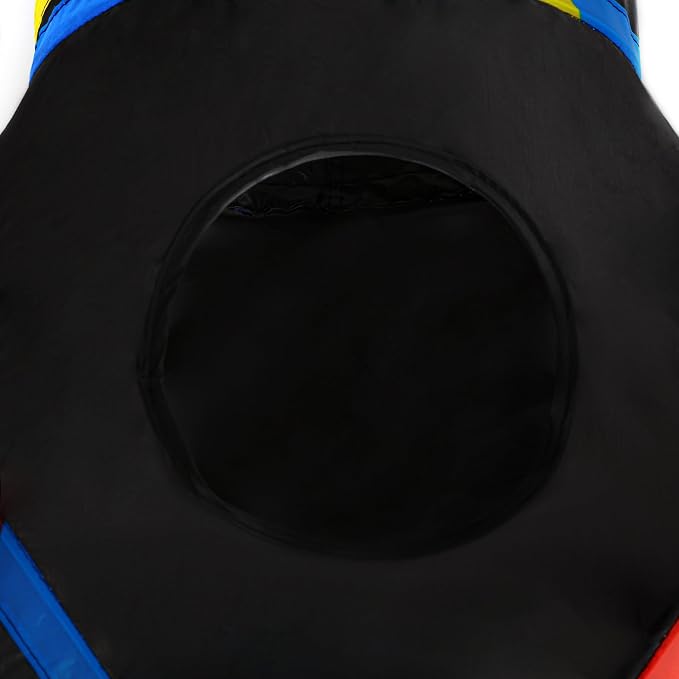 Tempcore Cat Tunnel for Indoor Cats, 3 Way Collapsible Pet Play Tunnel with Teaser Wand, Peek Holes & Hanging Ball, Interactive Tube for Kittens & Rabbits, Black & Rainbow - Image 6