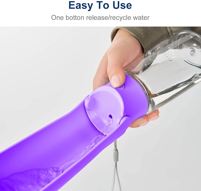 WePet Foldable Portable Dog Water Bottle Puppy Water Dispenser with Drinking Feeder, 12 OZ, High-Temperature Resistant Leak Proof for Pets Outdoor Walking, Hiking, Travel, Food Grade Plastic BPA Free - Image 2