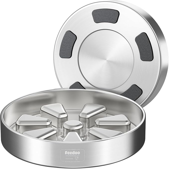 Feedoo Slow Feeder Dog Bowl Large Breed 4-Cup, Double-Wall Stainless Steel | Spiral Maze Design • Slows Down Fast Eaters • Heavy Duty Non-Slip Base • Dishwasher Safe • For Large & Giant Breeds - Image 8