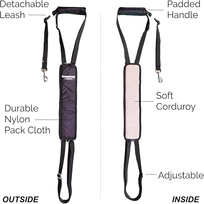 Dog Rear Sling Support Harness, SM Female, Machine Wash & Dry | Fits Small to Medium Size Dogs or Larger Barrel-Chested Breeds like Boxers, Bullies. Padded, Integrated Leash. Made in U.S.A. - Image 4
