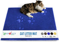 Andalus Extra Large Cat Litter Mat, Pack of 1 - Waterproof, Non-Slip & Easy to Clean Cat Litter Box Mat for Extra Efficient Pet Litter-Trapping, Blue (35” X 23”) by AndalusBrand