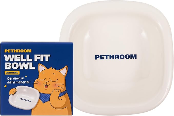 Well Fit Dog Bowl, Durable Ceramic Cat & Dog Food and Water Bowl by PETHROOM