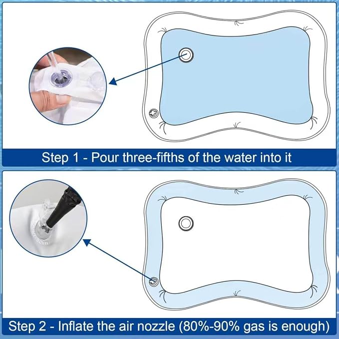 2026 Upgraded Thickened Cat Water Sensory Play Mat, Anti-Scratch Leak Proof Cooling Pad with Floating Fish Toy, Interactive Hunting Exercise Mat for Indoor Cats - Image 5