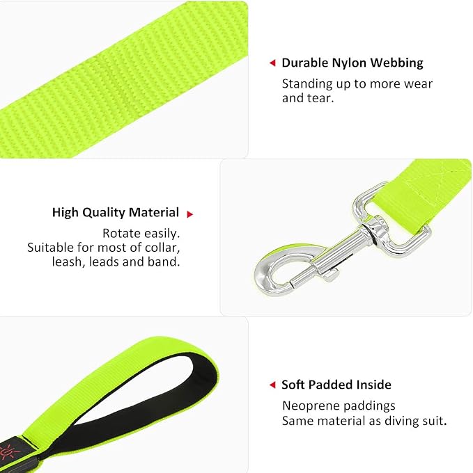Illumifun LED Dog Leash, USB Rechargeable Pet Leash Glow in the Dark, 47.2inch Nylon Light Dog Leash for Your Dog Walking at Night (Green Ⅰ) - Image 5