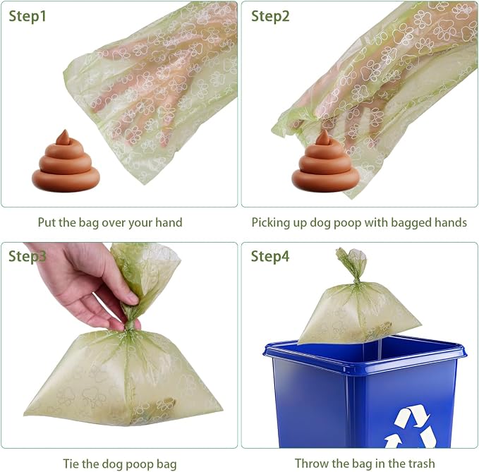 Poop Bags Rolls 256 Count - 9x13 Inches Green Thickened Leakproof Lavender scent Poo Bags for Dogs, Eco-Friendly Pet Waste Bags for Walking,Travel,Home - Image 5