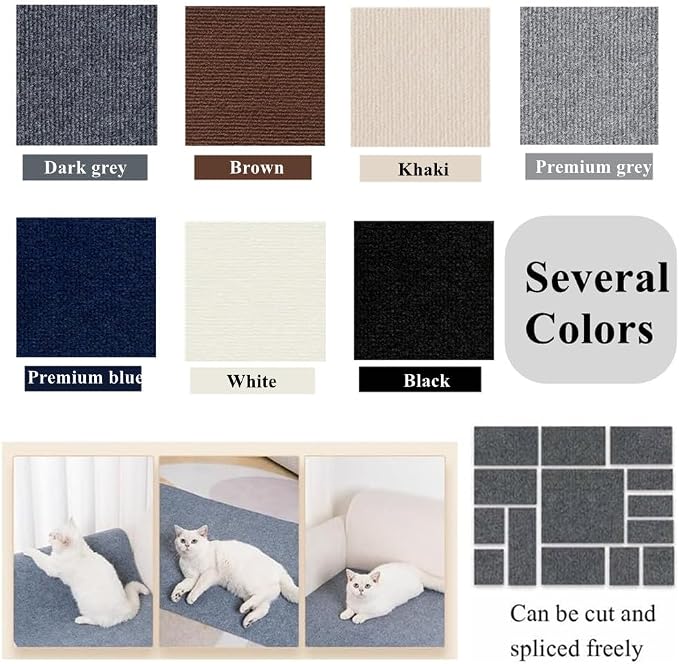 Cat Scratch Furniture Protector Mat DIY Cat Scratch Pad Self-Adhesive, Pet Scratching Post Cat Scratcher Carpet Anti Cat Scratch for Cat Tree/Door/Couch (Brown, 15.8 * 78 inch) - Image 5