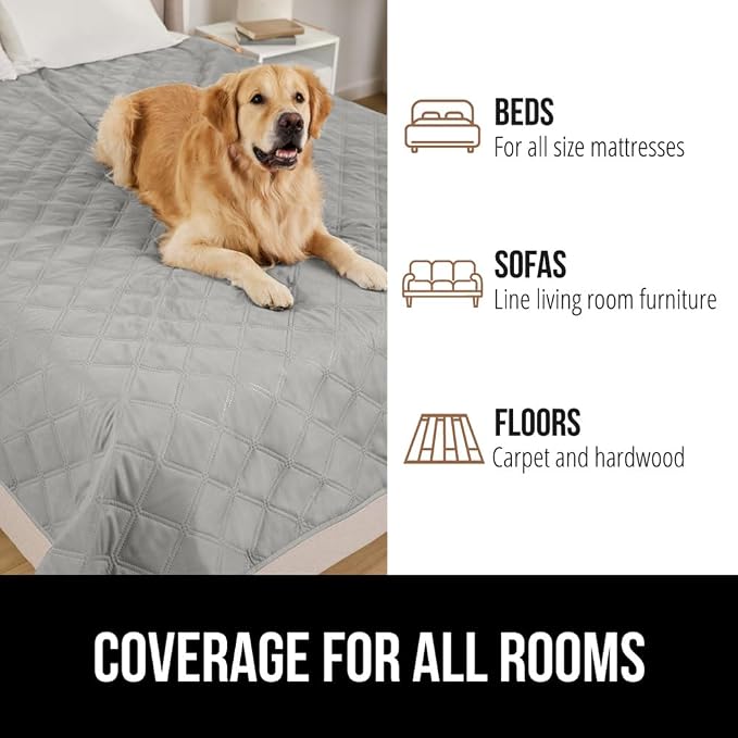 GORILLA GRIP® Waterproof Dog Blanket, Couch Cover for Dogs, 82x102 Gray | Silicone Grip Backing, Washable, Leakproof, Protects Sofa, Sectional, Bed, Crate, Car and RV, Senior Pet Essential - Image 8