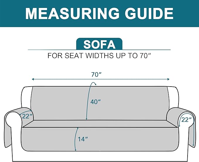 Turquoize 100% Waterproof Sofa Covers Couch Cover Sofa Cover for Dogs Couch Protector Triple Non-Slip Sofa Slipcover for 3 Cushion Couch Furniture Protector for Pets, Kids,Dog (Sofa 70", Ivory) - Image 5