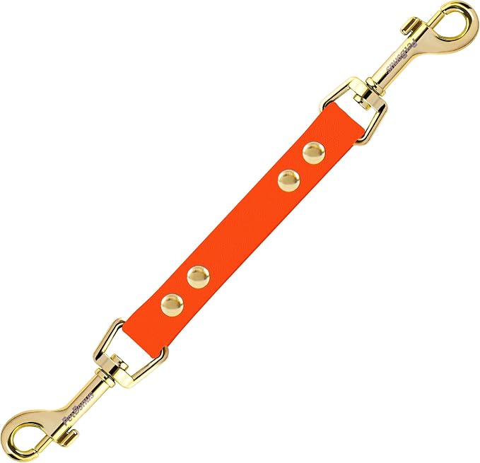 PetBonus Dog Collar Safety Clip, Waterproof Backup Safety Strap | Prong Collar to Harness Connector, Escape Proof, Odor Proof, Easy to Clean, Double Ended Clasp for Training Walking, Orange by Petbonus