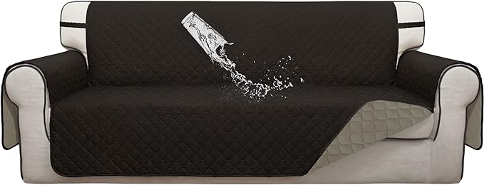 ISSUNTEX Double Protection 100% Waterproof Sofa Covers for Living Room, Reversible Couch Covers for 3 Cushion Couch Sofa, Furniture Protector Sofa Cover for Pets (X Large, Chocolate/Beige) by ISSUNTEX