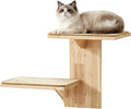 2-Tier Cat Wall Shelves, Wood Cat Wall Furniture with Sisal Mat | Sturdy and Stable Pine Wood Holds up to 30lbs | All Hardware for Easy Install | Ideal for Indoor Cats to Scratch, Play & Nap by Unknown