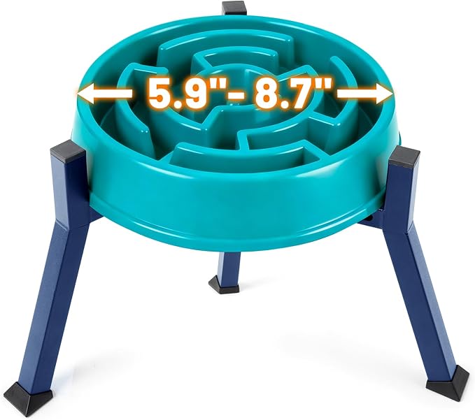 LOOBANI Elevated Dog Bowl Stand Adjustable 5.9"-8.7" Width for Seniors Dogs | for Senior & Arthritic Dogs, Reduces Neck Strain, Non-Slip Rubber Feet, Rust-Proof Stand, Easy Clean by LOOBANI