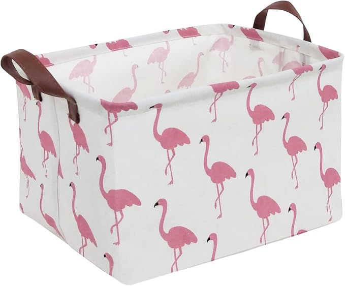 CLOCOR Rectangular Storage Bin,Waterproof Gift Baskets,Room Decor (Flamingo) by CLOCOR
