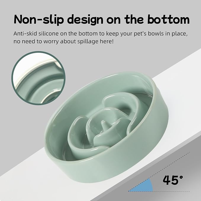 Havniva Dog Bowls Slow Feeder, Ceramic Slow Feeder Dog Bowls for Fast Eater | 0.9 Cups Dog Food Bowl Puzzle Feeder, Slow Feeding Bowls for Small Breed, Non-Slip Base, Anti-Choking - Image 3