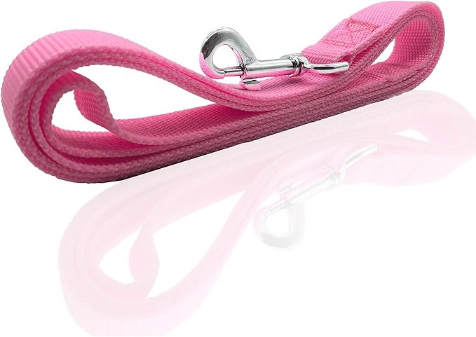 Nylon Dog Leash 4 Ft 5 Feet 6 Foot Long, Walking Training Dog Leashes for Medium Large Dogs, 1 Inch Wide (3/4" X 6 ft, Pink) - Image 3