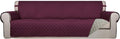 PureFit Reversible Quilted Couch Covers for Dogs Sofa Cover 4 Seater 88" | Wine/Beige, Water Resistant Couch Protector, Washable Pet Couch Cover with Non Slip and Elastic Straps For Kids by PureFit
