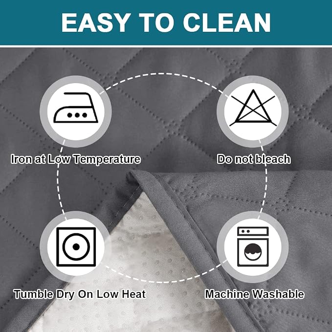 Turquoize 100% Waterproof Wing Chair Cover Wing Armchair Slipcovers Chair Couch Protector Triple Non-Slip Sofa Slipcover for Wing Chair Furniture Protector for Pets, Kids,Dog (Wing Chair, Gray) - Image 7