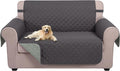 U-NICE HOME Loveseat Sofa Cover for 2 Cushion Couch, Dark Grey/Light Grey | 45''Loveseat Cover Washable, Pet Friendly, Elastic Straps, Water Repellent, Furniture Protector for 2 Cushion by U-NICEHOME