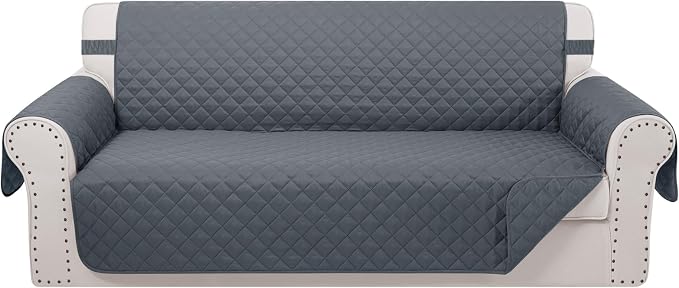 Reversible Couch Cover for 3 Cushion, Sofa, Dark Blue | Couch Cover for Sofa, Pet Friendly Water Repellent Couch Sofa Cover, Washable Furniture Protector with Elastic Straps by LuxshareHome