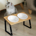 AYADA Elevated Cat Bowls Height Adjustable with Stand (Ceramic) | 15-Degree Tilt, 4.7 or 5.5 Inches, Non-slip Pad, Double Bowls, For Dry Food, Wet Food, Water, Ergonomic, Spine Protection by Unknown