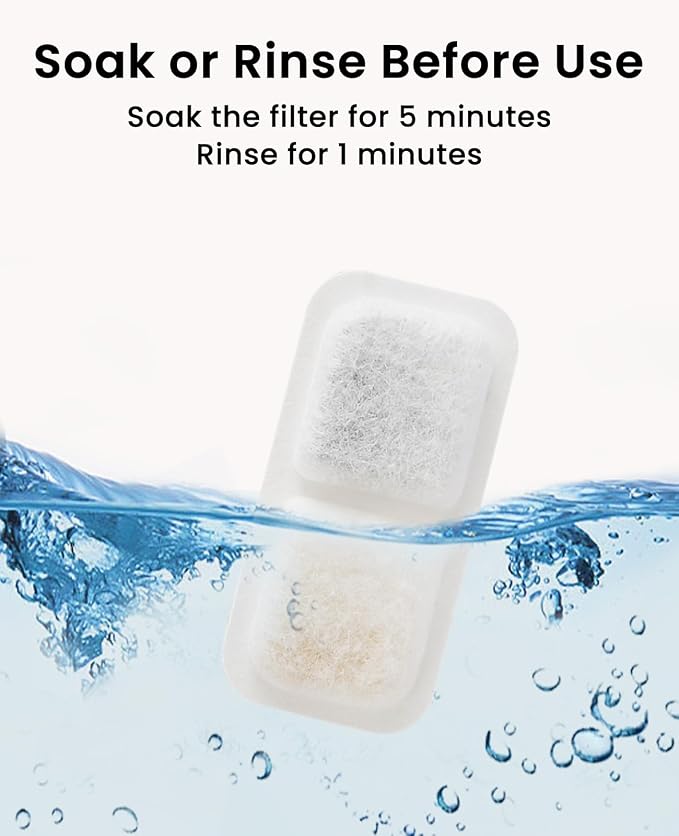 oneisall 8 Replacement Filters for Cat Water Fountain PW13 PW14 | 5-Layer Filtration,4 Months Set of Replacement Filters & Sponges for 2.2L 3.2L Wireless Cat Fountain,8 Count (Pack of 1) - Image 4