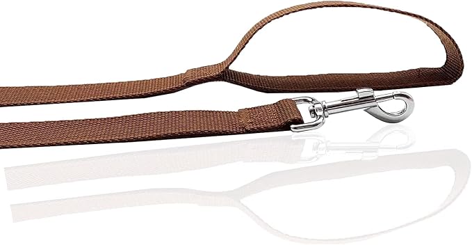 Nylon Dog Leash 4 Ft 5 Feet 6 Foot Long, Walking Training Dog Leashes for Medium Large Dogs, 1 Inch Wide (5/8" X 6 ft, Brown) - Image 4
