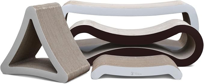 PetFusion 3-Sided Vertical Cat Scratching Post, 18in x 10.5in x 15.9in | Multiple Angle Scratching Pad with 6 Usable Sides, 100% Recyclable Cardboard Lounge for Play and Perch - Image 9