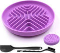 Slow Feeder Bowls for Dogs and Cats, 7.9inch Slow Down Bowl with Suction Cups, Puzzle Pet Bowls Non-Slip Design Dishwasher Microwave Safe (Purple) by AUSINCERE