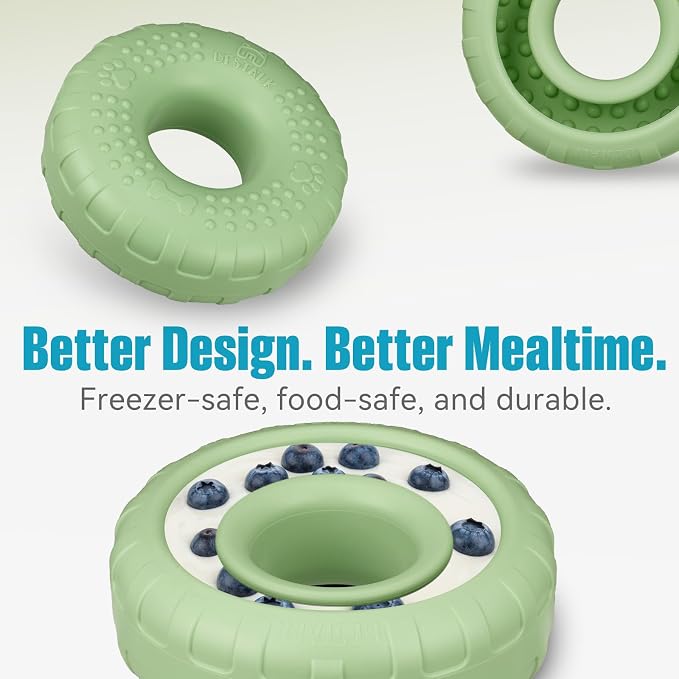 Dog Enrichment Lick Bowl, Bestalk Slow Feeder Lick Mat for Dogs, Freeze Puzzle Licking Bowl for Anxiety Relief, BPA Free Silicone, Dishwasher Safe(Green,L) - Image 3