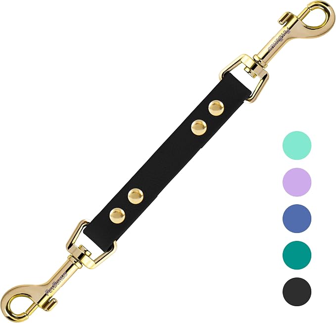 PetBonus Dog Collar Safety Clip, Waterproof Backup Safety Strap | Prong Collar to Harness Connector, Escape Proof, Odor Proof, Easy to Clean, Double Ended Clasp for Training Walking, Black by Petbonus