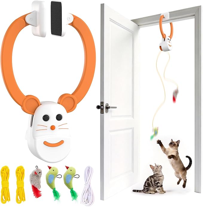 Interactive Cat Toys, Automatic Flying Bird Door Hanging Toy for Cats | USB Rechargeable Smart Sensor Toy for Indoor Cats, Self Play, Hunting Exercise and Mental Enrichment by Unknown