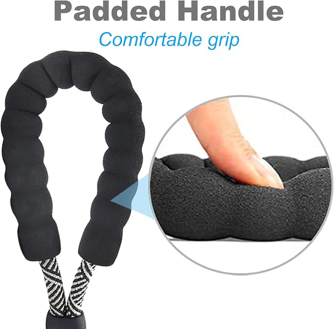 Short Dog Leash 18 Inch Rope Traffic Leash with Padded Dog Handle | 1/2” Strong Nylon Tab 1.5FT Control Dog Lead for Medium Large Dogs Training Walking (Black) - Image 2