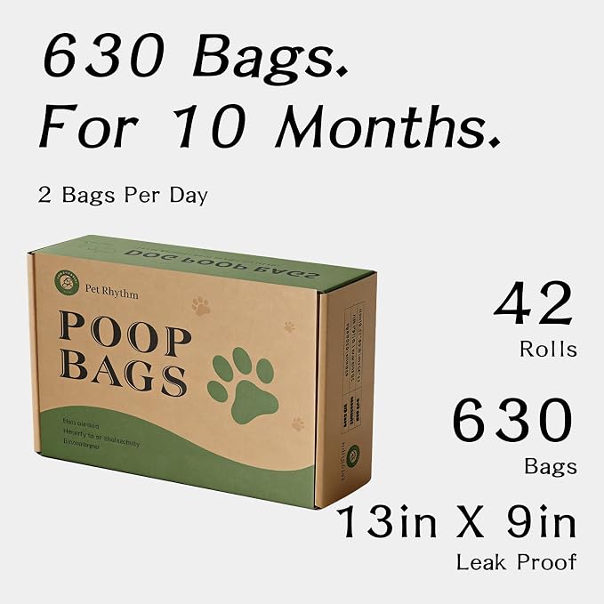 Dog Poop Bags Rolls with Dispenser 630 counts 13x9 in Black | Scented Poop Bags for Dogs Extra Large Guaranteed Leak Proof and Extra Thick, For poop bags for dogs Walking and Cat Litter - Image 9
