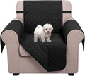 U-NICE HOME Reversible Oversized 28''Chair Covers, Black | Armchair Cover for dogs Washable, Pet Friendly, Elastic Straps, Water Repellent, Diamond Quilted by U-NICEHOME