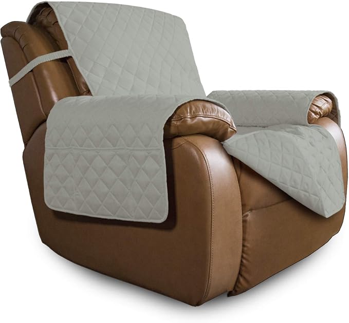 Easy-Going Oversized Recliner Chair Slipcover Reversible Sofa Cover Water Resistant Couch Cover Furniture Protector with Elastic Straps for Pets Dog (Oversized Recliner, Beige/Beige) | Machine Washable Slipcover For Dogs, Water Resistant Furniture Mat ... by Easy-Going