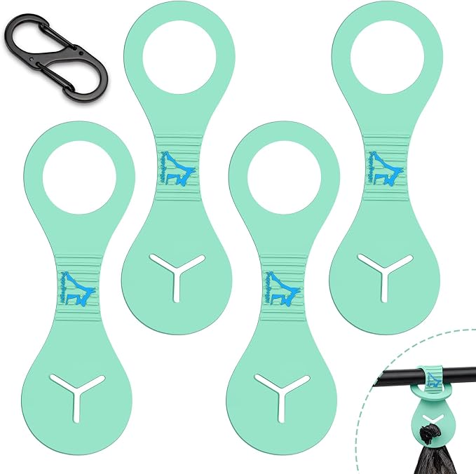 Dog Poop Bag Holder for Leash Waste Bag Carrier Dog Poop Bag Dispenser for Walking Running Bicycle Accessory 4 Pieces (Light Green) by PuppyDoggy