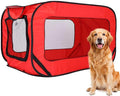 36 Inch Foldable Dog Kennel for Large Dogs, Portable Waterproof Pop-Up Pet Crate, Indoor Outdoor Travel Car Seat Kennel (Red) by Unknown