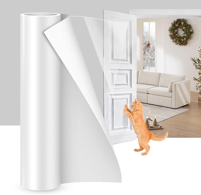 Cat Scratch Furniture Protector, Self-Adhesive Couch Protector from Cat Claws, Transparent & Durable Sofa Cover, Anti-Scratch Guard for Couches, Chairs, Armrests (200in x 12in) by Unknown