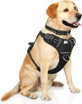 Dog Harness No Pull, Pet Harnesses with Dog Collar, Adjustable Reflective Oxford Outdoor Vest, Front/Back Leash Clips for Small, Medium, Large, Extra Large Dogs, Easy Control Handle for Walking by WINSEE