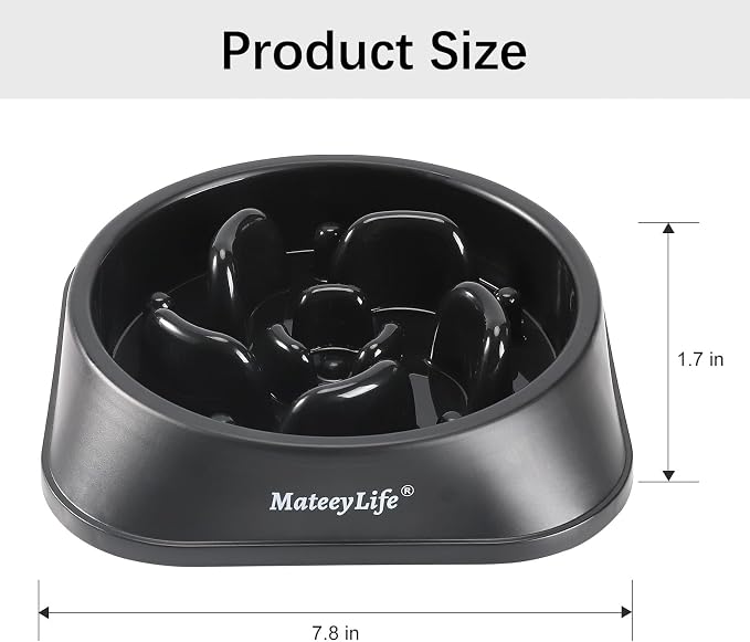 MateeyLife 1-Pack Slow Feeder Dog Bowls, 2 Cups, Dog Puzzle Feeder Bowl | Food-contact safe, dishwasher safe, non-slip base, maze design, for fast eaters, for dogs and cats, daily mealtimes - Image 3