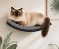 Curved Cat Wall Hammock Bed with Grey Foam Cushion – Floating Cat Wall Shelf Nest for Climbing, Sleeping & Lounging by PELUOMOZ