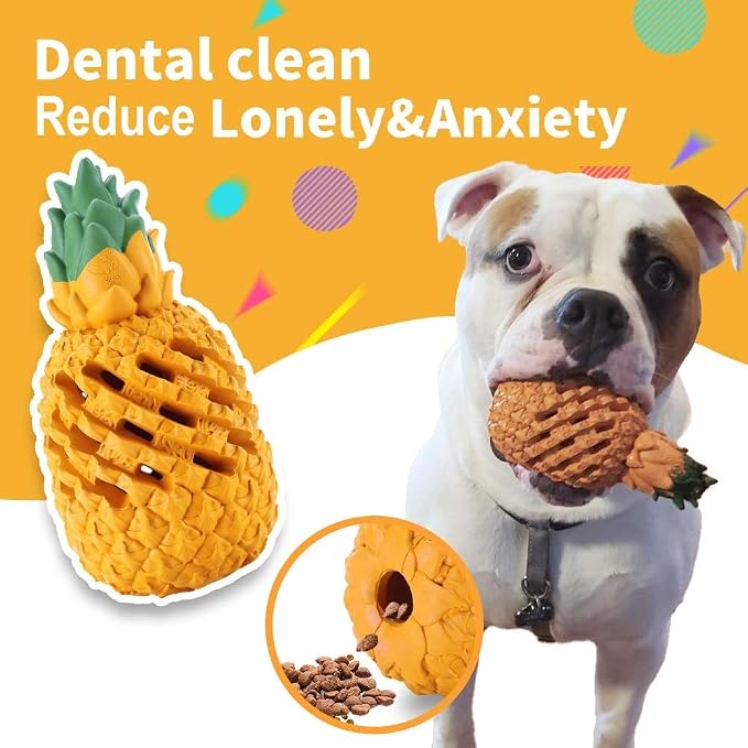 Pineapple Dog Toys for Large Dogs Puppy, Dog Chew Toys for Small Medium Dogs to Keep Them Busy, Interactive Dog Toys Tough Dog Puzzle Toys Treat Dispensing Durable Dog Dental Chew - Image 5