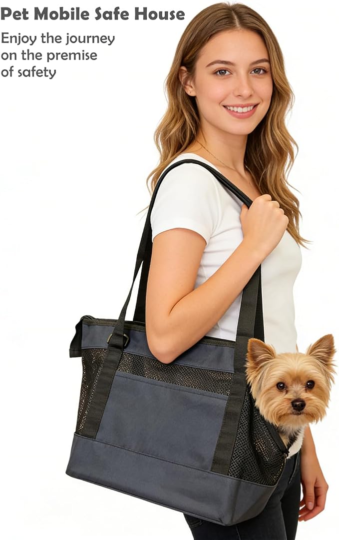 Dog Purse Carrier for Small Dogs with Pocket,Dog Carriers Soft Sided,Pet Carrier Purse for Puppy and Cats Up to16 lbs,Dogs and Puppies Tote Bag Carrier,Collapsible Travel Puppy Carrier - Image 4