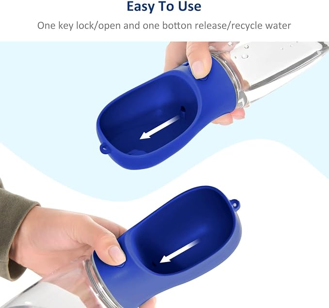 WePet Portable Dog Water Bottle, 19 OZ, Leak Proof Puppy Water Dispenser with Drinking Feeder for Pets Outdoor Walking, Hiking, Travel, Food Grade Plastic - Image 6