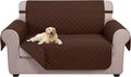 U-NICE HOME Loveseat Sofa Cover for 2 Cushion Couch, Brown | 45''Loveseat Cover Washable, Pet Friendly, Elastic Straps, Water Repellent, Furniture Protector for 2 Cushion by U-NICEHOME