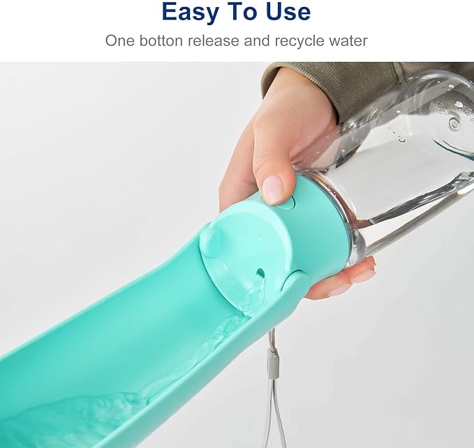 WePet Foldable Portable Dog Water Bottle Puppy Water Dispenser with Drinking Feeder, 19 OZ, High-Temperature Resistant Leak Proof for Pets Outdoor Walking, Hiking, Travel, Food Grade Plastic BPA Free - Image 2