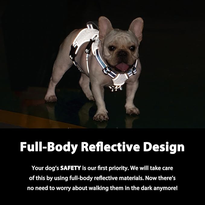 Escape Proof Dog Harness, Dachshund Harness, Reflective Dog Harness with Handle, Durable,Adjustable Vest for Small Medium Large Dogs Walking, Training, and Running Gear (Sea Blue,S) - Image 3